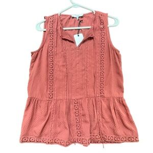 RO & DE Sleeveless Lace Blouse Coral - XS